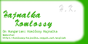 hajnalka komlossy business card